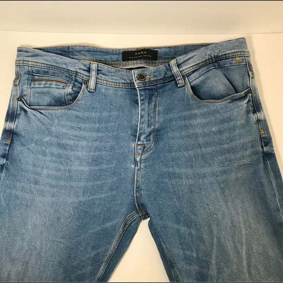 Zara Man Premium Blue Denim Pants Size 36 - Picture 4 of 5